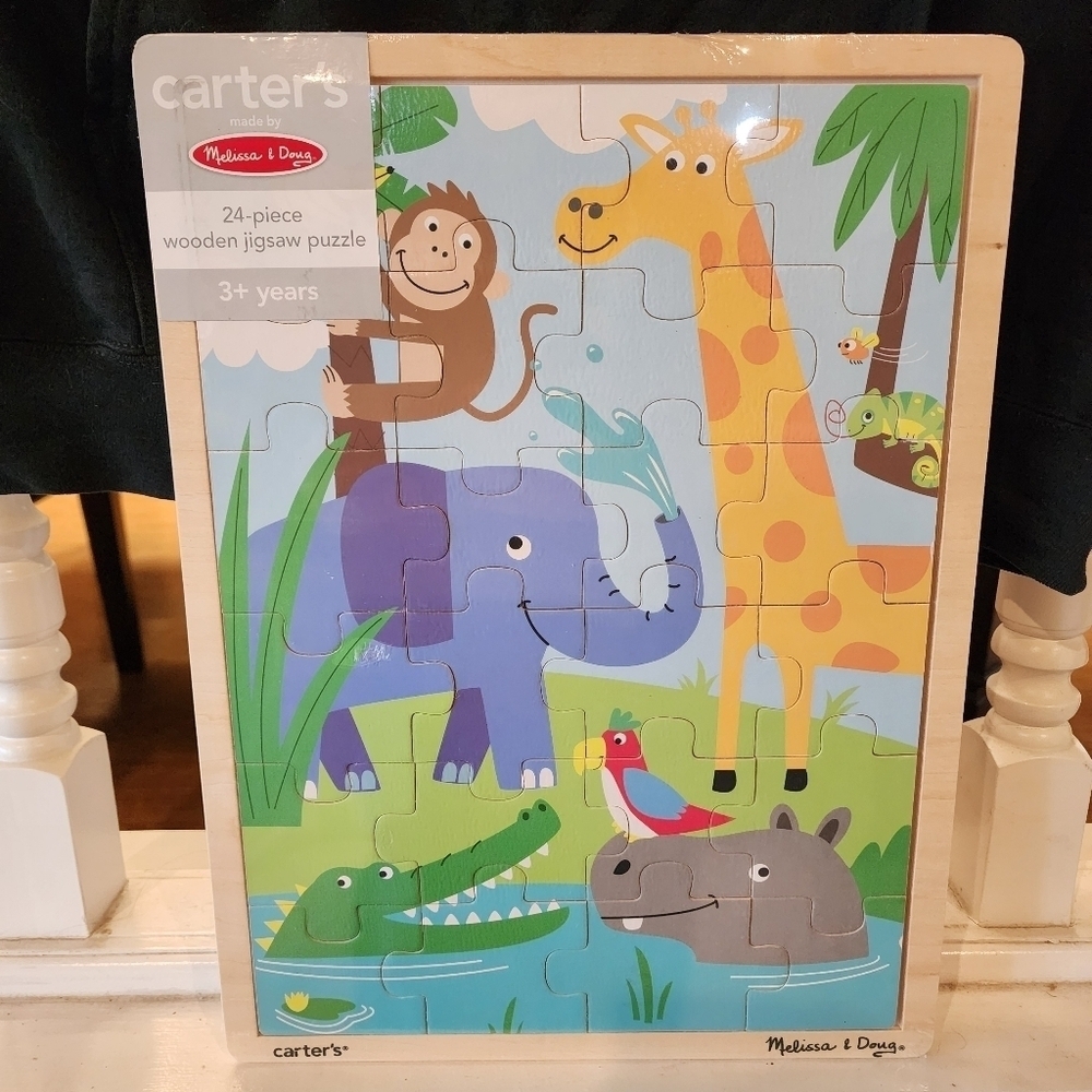 Melissa & Doug 24 piece Jungle Animals Wooden Jigsaw Puzzle NWT